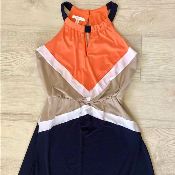 London Times Color-Block Keyhole Halter Maxi Dress - Picture 11 of 16